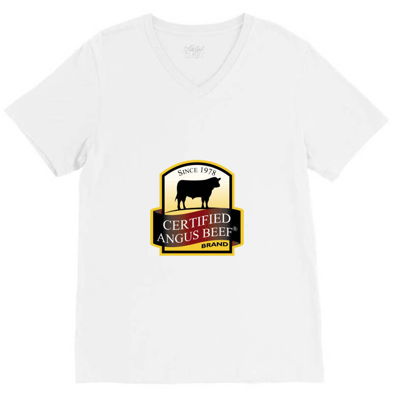 Angus Beef V-Neck Tee by poore | Artistshot