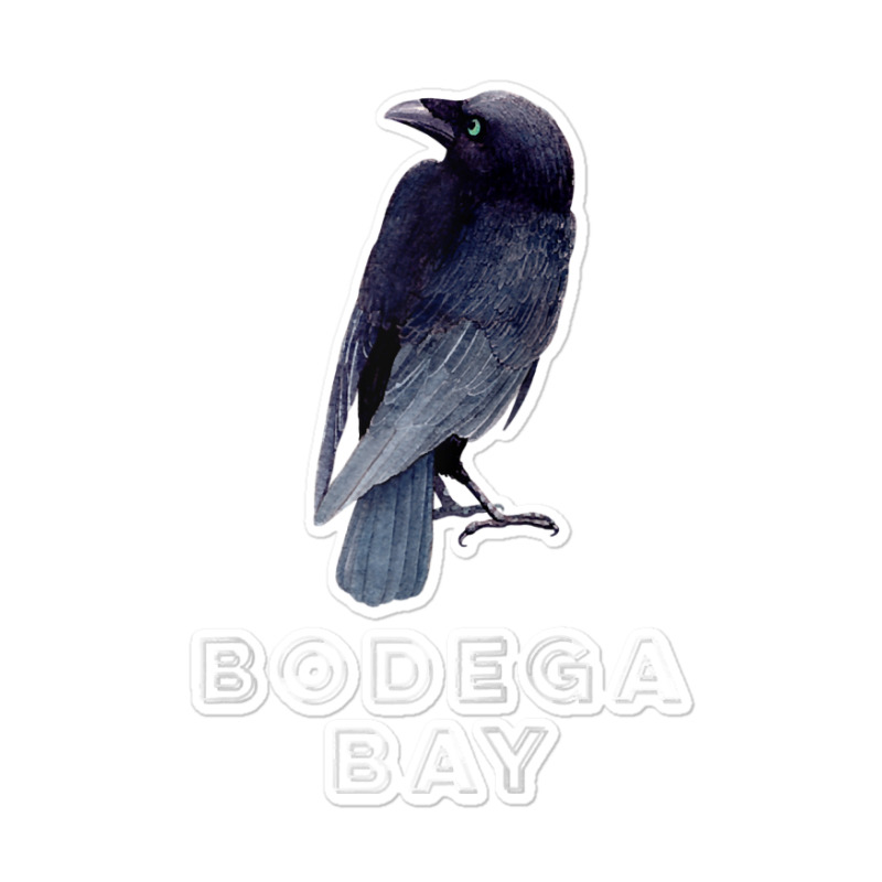 Bodega Bay Crow, Corvid, Raven Lovers, Birders Souvenir Raglan Basebal Sticker | Artistshot