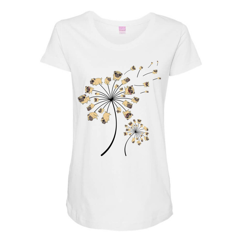 Funny Pug Gift For Men Women Cool Flower Dog Dandelion Lover Maternity Scoop Neck T-shirt by Binhthai9809 | Artistshot