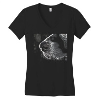 Dog Nose T  Shirt Dog Nose Sketch Drawing Over Photo In Black And Whit Women's V-neck T-shirt | Artistshot