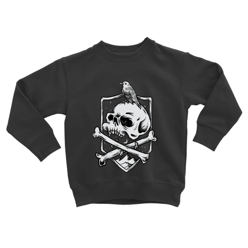 Vintage Skull With Bird Toddler Sweatshirt | Artistshot