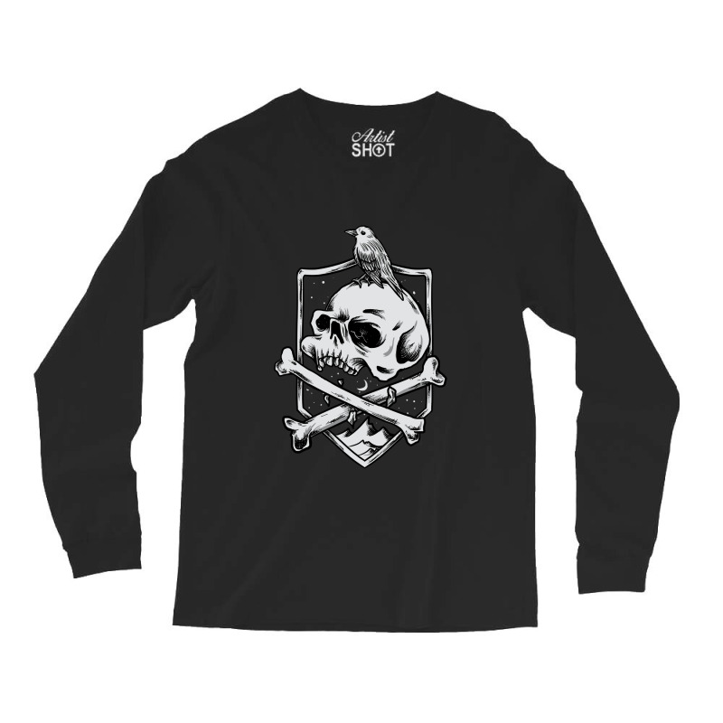 Vintage Skull With Bird Long Sleeve Shirts | Artistshot