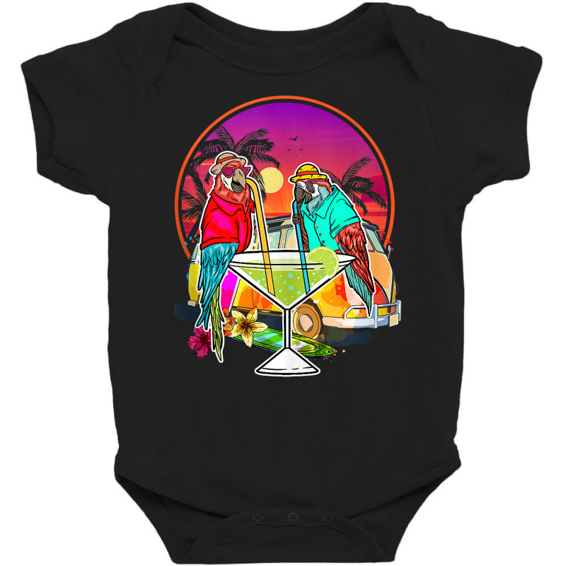 Tropical Summer Vacation Birds  Parrots Drinking Margarita Tank Top Baby Bodysuit by bhuvanseeliger | Artistshot