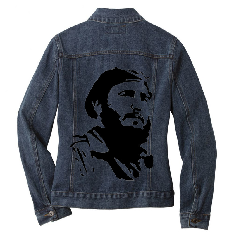 Fidel Castro Cuba Revolution Ladies Denim Jacket by nbobatiga | Artistshot