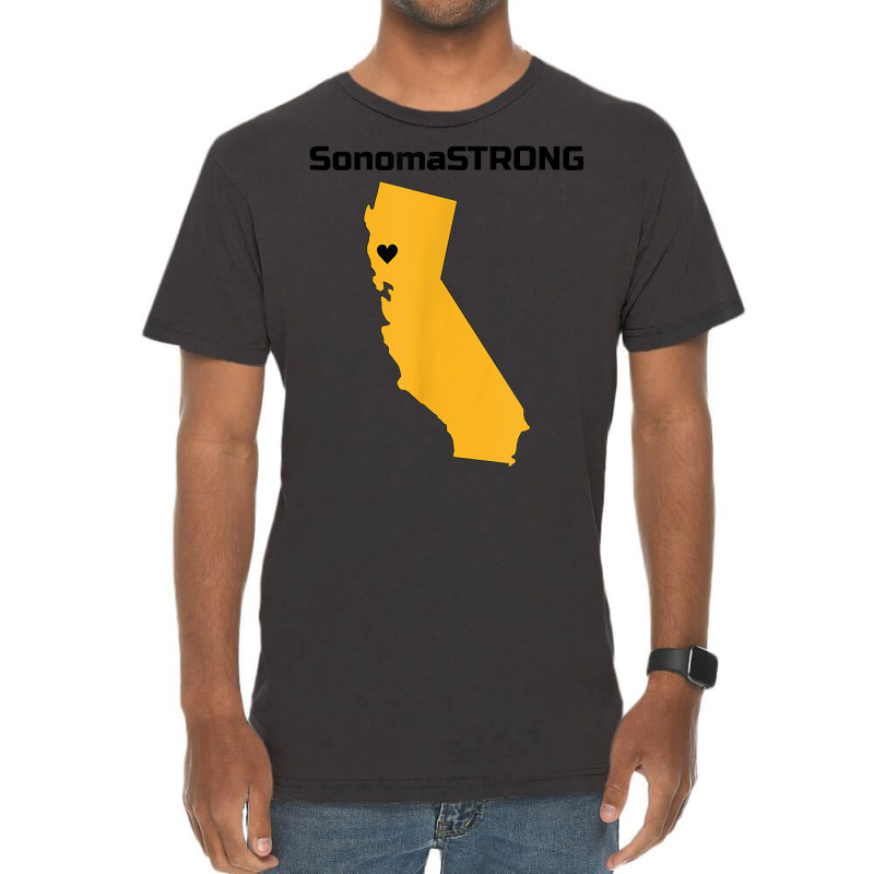 Support Sonoma Strong California State Heart Love T Shirt Vintage T-Shirt by rainandehay | Artistshot