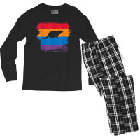 Mongoose Shadow Silhouette With Colorful Flag T Shirt Men's Long Sleeve Pajama Set | Artistshot