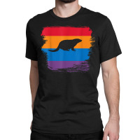 Mongoose Shadow Silhouette With Colorful Flag T Shirt Classic T-shirt | Artistshot