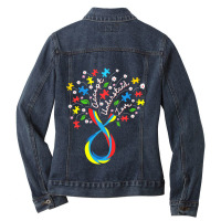 Accept Understand Love Flower Autism Awareness Day Ladies Denim Jacket | Artistshot