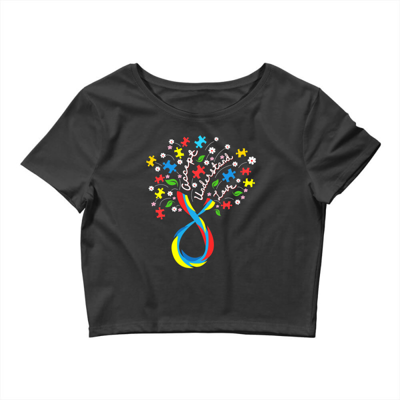 Accept Understand Love Flower Autism Awareness Day Crop Top by mrlee | Artistshot