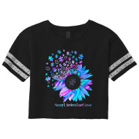 Accept Understand Love Sunflower Funny Autism Awareness Scorecard Crop Tee | Artistshot