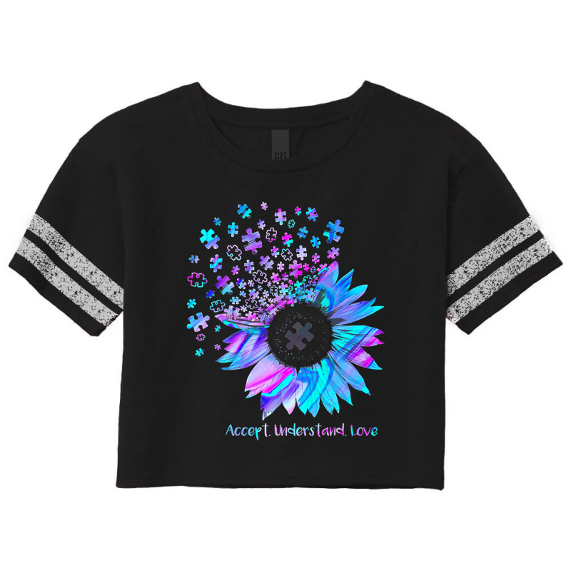 Accept Understand Love Sunflower Funny Autism Awareness Scorecard Crop Tee by mrlee | Artistshot