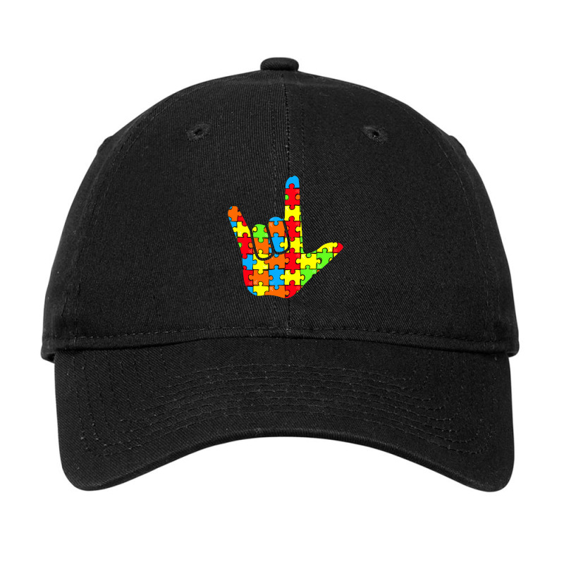 Asl Love Sign Language Autism Awareness Support Adjustable Cap by mrlee | Artistshot