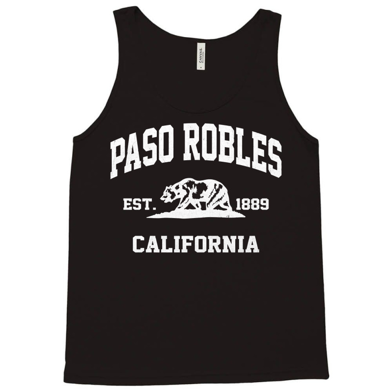 Paso Robles California Ca Vintage State Athletic Style Pullover Hoodie Tank Top by nycerecoverdell | Artistshot