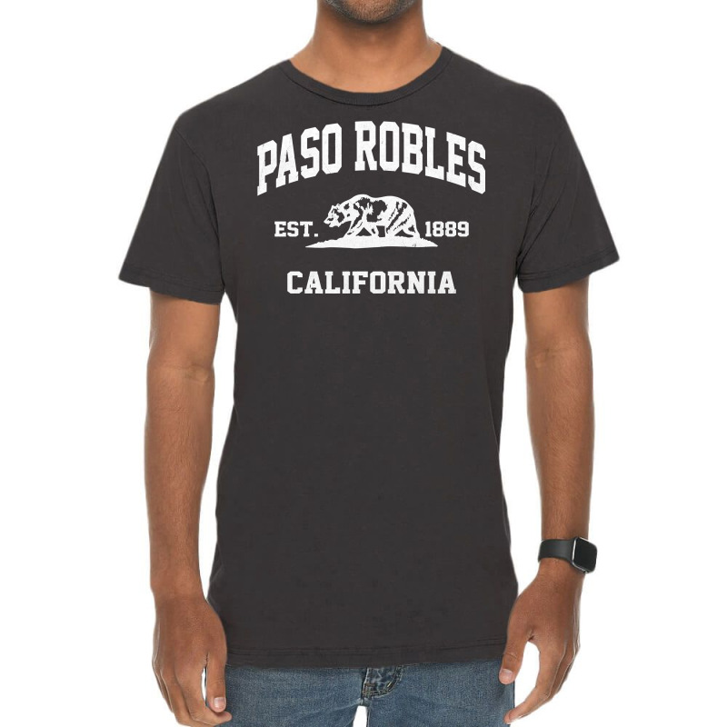 Paso Robles California Ca Vintage State Athletic Style Pullover Hoodie Vintage T-Shirt by nycerecoverdell | Artistshot