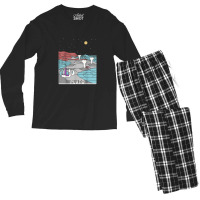 Vintage Retro Pluto National Park   Visit Pluto Linear Art Men's Long Sleeve Pajama Set | Artistshot