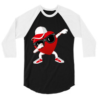 Funny Valentines Day Dabbing Heart For Kids Adults Valentine 3/4 Sleeve Shirt | Artistshot