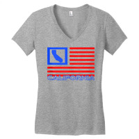 Patriotic California Republic Usa Flag Art Cali Local Map Tank Top Women's V-neck T-shirt | Artistshot