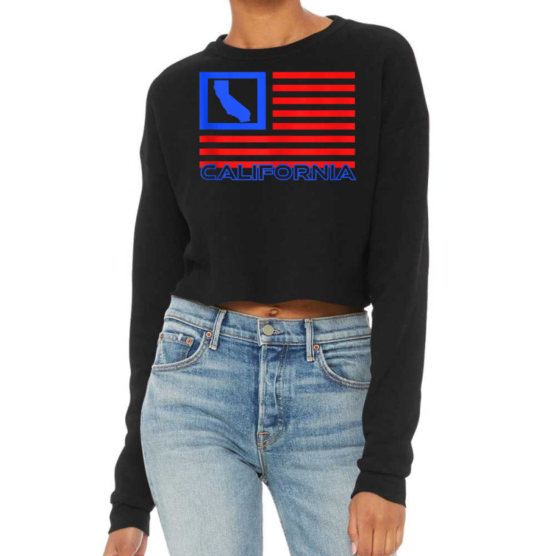 Patriotic California Republic Usa Flag Art Cali Local Map Tank Top Cropped Sweater by nycerecoverdell | Artistshot