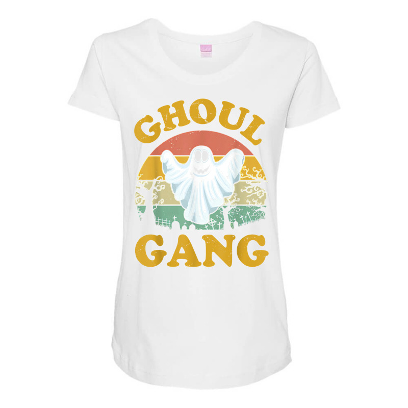 Retro Ghoul Gang Ghost Boo Spider Candy Bad Halloween T Shirt Maternity Scoop Neck T-shirt by muhrlycogant3h | Artistshot