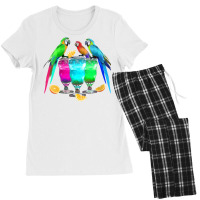 Womens Parrots Drinking Margarita Tropical Birds Vacation Hawaiian V N Women's Pajamas Set | Artistshot