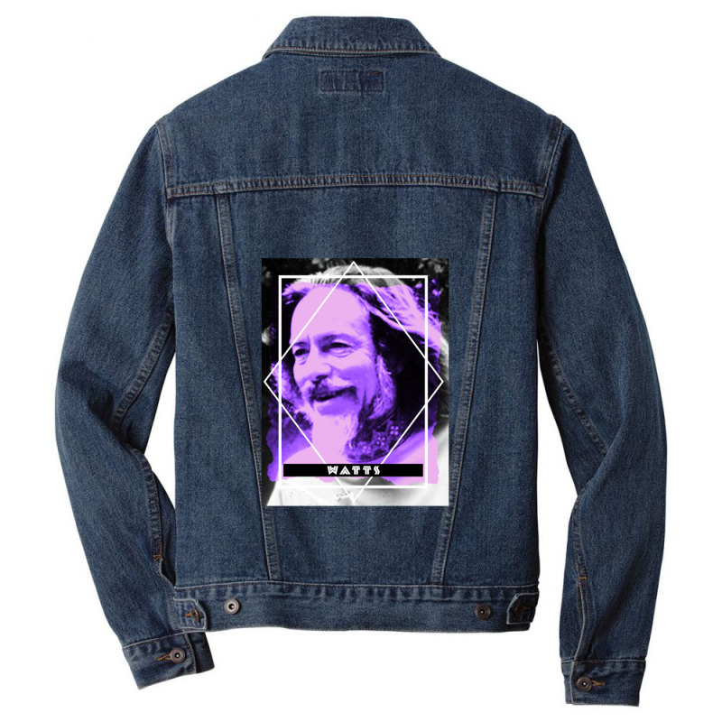 Alan Watts Glitch Aesthetic Men Denim Jacket | Artistshot