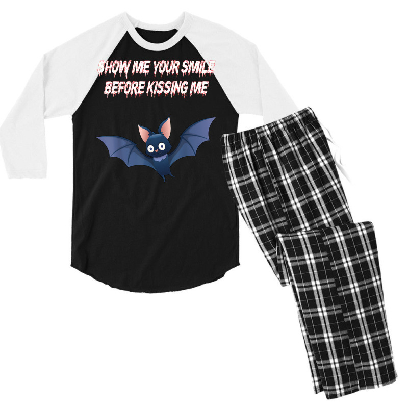 Show Me Your Smile Before Kissing Me Kissing Mouth Vampire T Shirt Men's 3/4 Sleeve Pajama Set by muhrlycogant3h | Artistshot