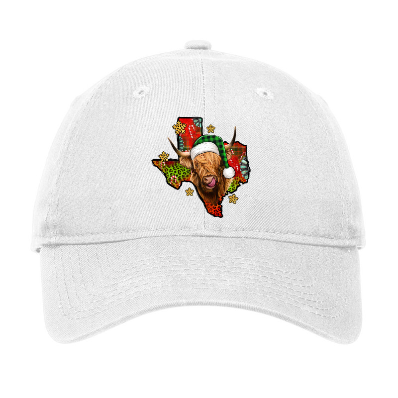 Christmas Texas Highland Cow Adjustable Cap | Artistshot