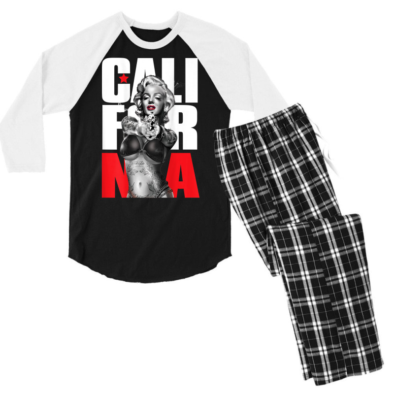 Premium Vintage California Republic Tshirt Cali Life Love La Men's 3/4 Sleeve Pajama Set by nycerecoverdell | Artistshot