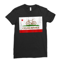 California Cycling Republic Flag   Bicycle Cycling Inspired T Shirt Ladies Fitted T-shirt | Artistshot