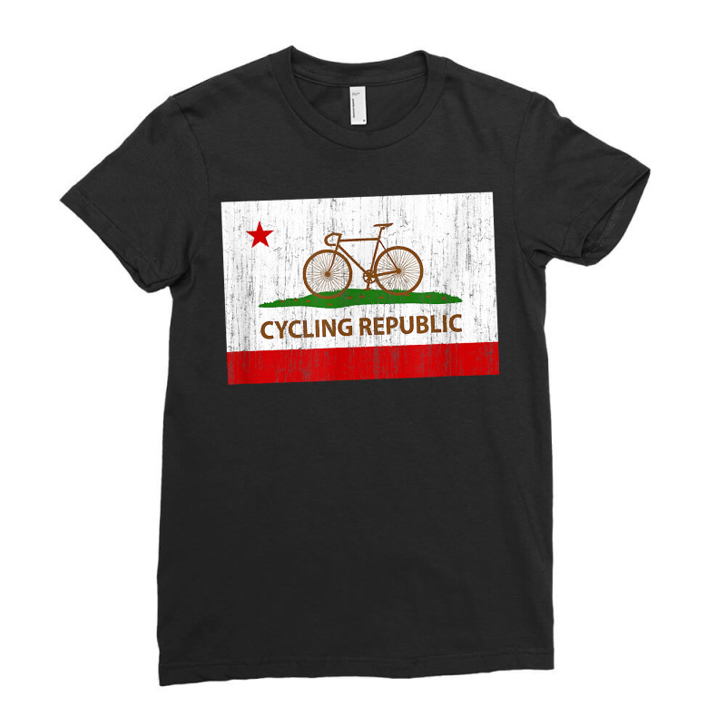 California Cycling Republic Flag   Bicycle Cycling Inspired T Shirt Ladies Fitted T-Shirt by webberoliveria | Artistshot