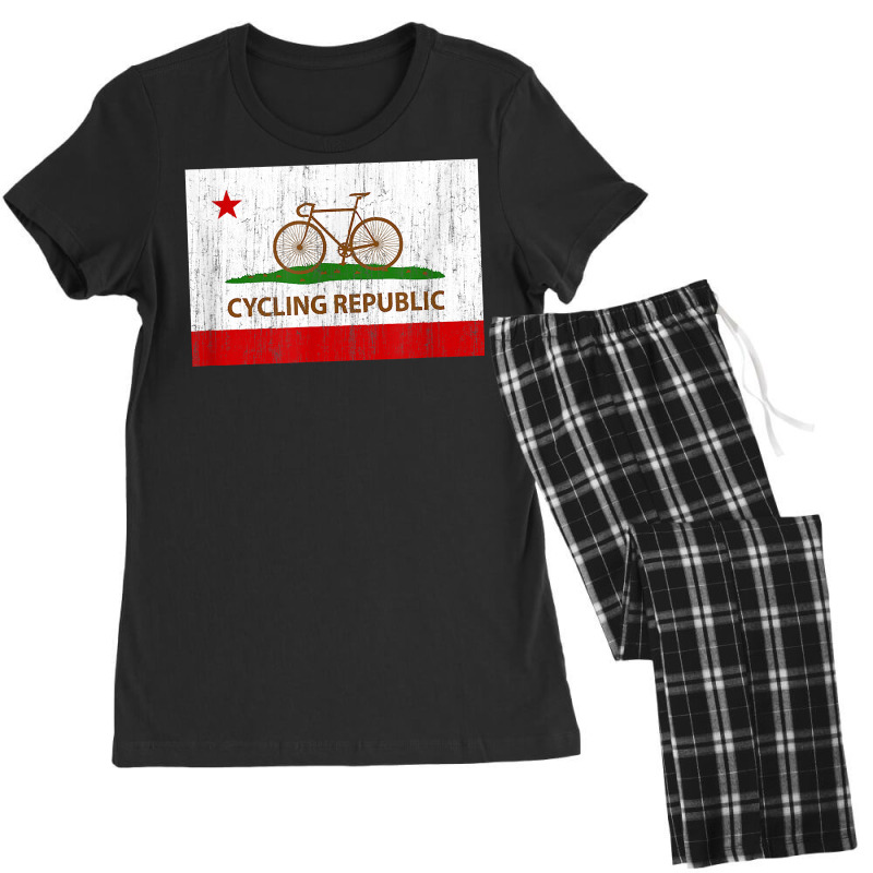 California Cycling Republic Flag   Bicycle Cycling Inspired T Shirt Women's Pajamas Set by webberoliveria | Artistshot