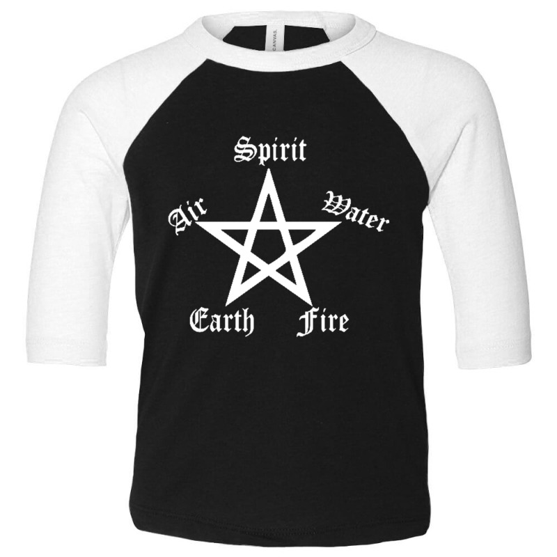 Elements Pentagram Womens Funny  Pagan Witchcraft Ladies Satan Toddler 3/4 Sleeve Tee by nbobatiga | Artistshot