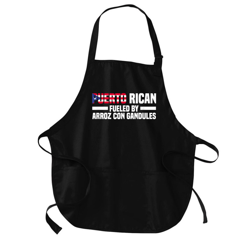 Puerto Rican Fueled By Arroz Con Gandules   Puerto Rico T Shirt Medium-length Apron | Artistshot