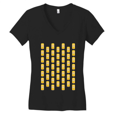 Gold Stubby Logo Beer Women's V-neck T-shirt Designed By Agnes Mond