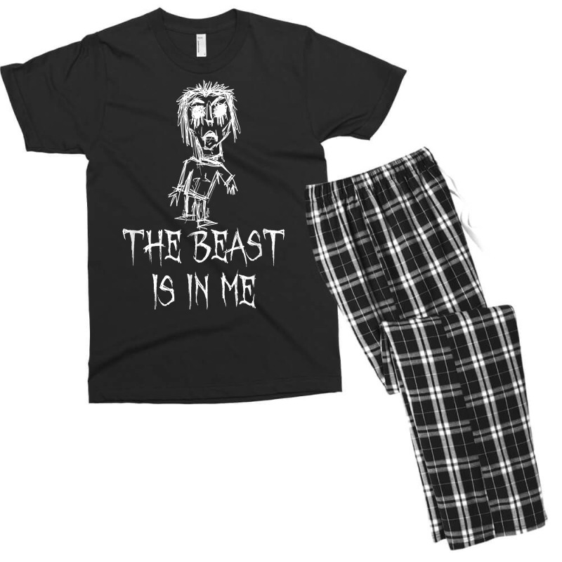 The Beast Is In Me Halloween Costume Word Design T Shirt Men's T-shirt Pajama Set | Artistshot