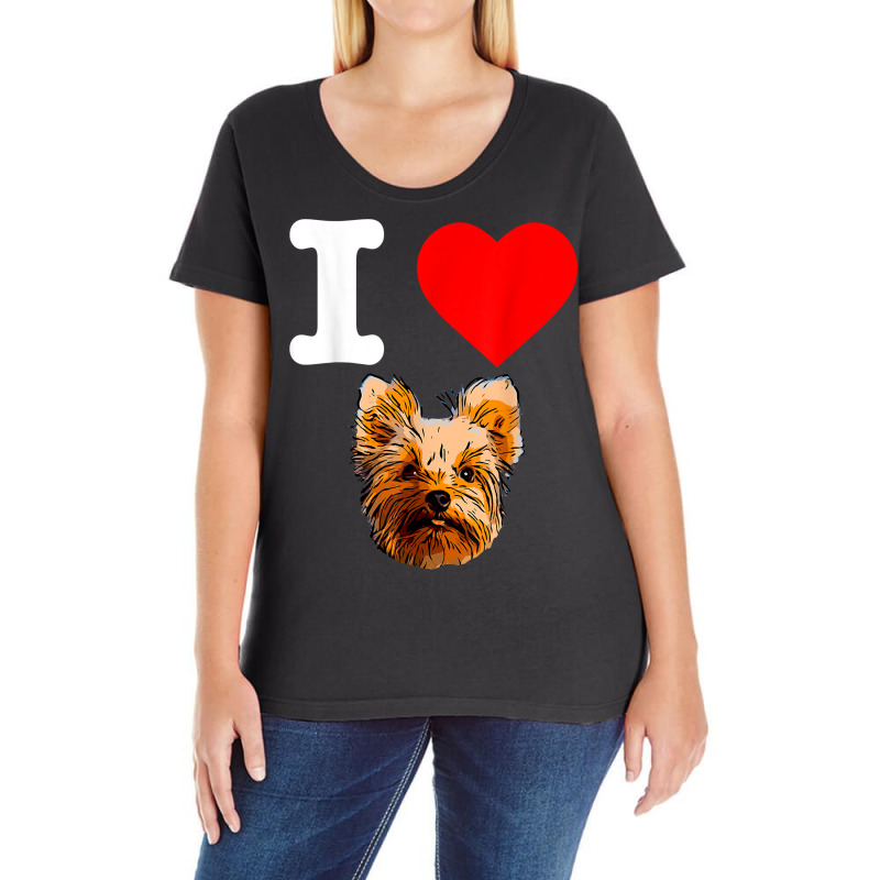 I Love My Yorkie Dog Yorkie Mom Yorkshire Terrier Tshirt Ladies Curvy T-Shirt by adrienskradski | Artistshot