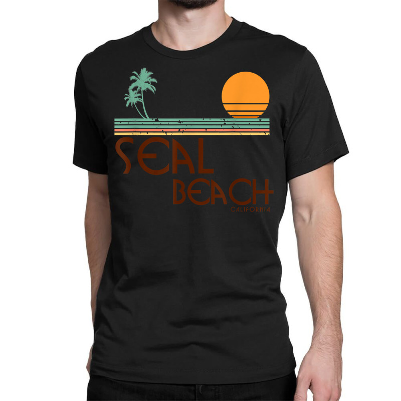  Seal Beach California Surf T-Shirt : Clothing, Shoes