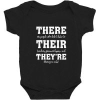 There Their They're English Grammar Teacher Funny Quotes Baby Bodysuit | Artistshot