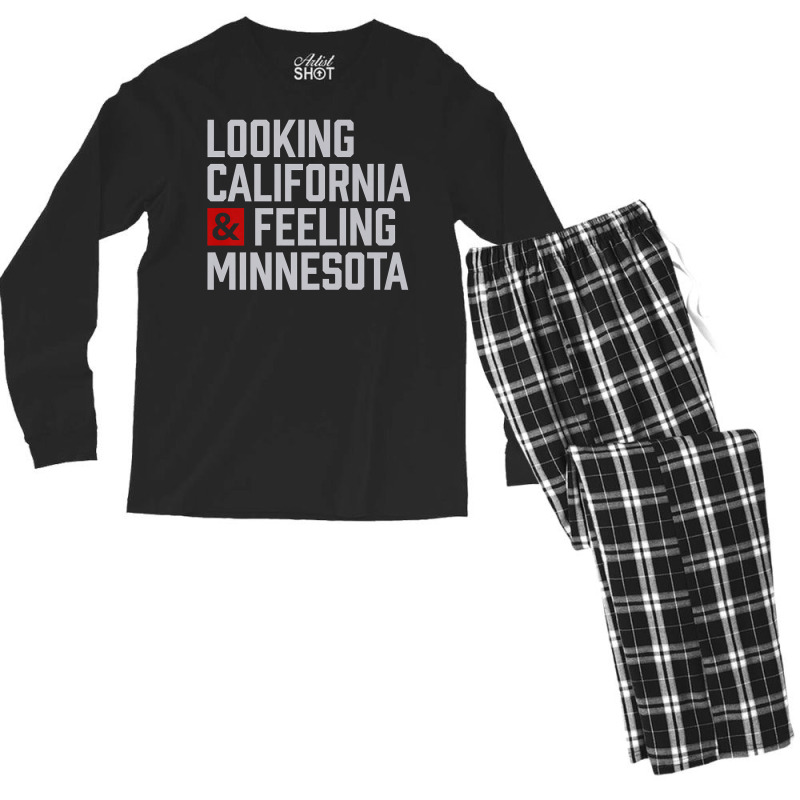 Looking California & Feeling Minnesota Men's Long Sleeve Pajama Set by aryanahjerich | Artistshot