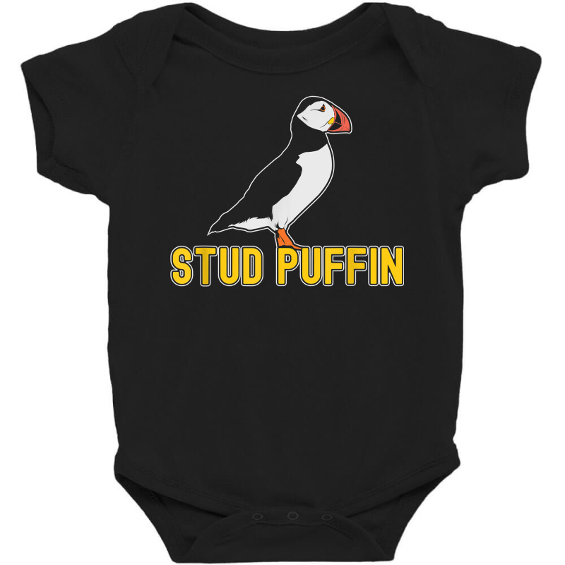 Stud Puffin Birthday Seabird Muffin Arctic Style Animals T Shirt Baby Bodysuit by shoaibmolleda | Artistshot