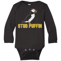 Stud Puffin Birthday Seabird Muffin Arctic Style Animals T Shirt Long Sleeve Baby Bodysuit | Artistshot