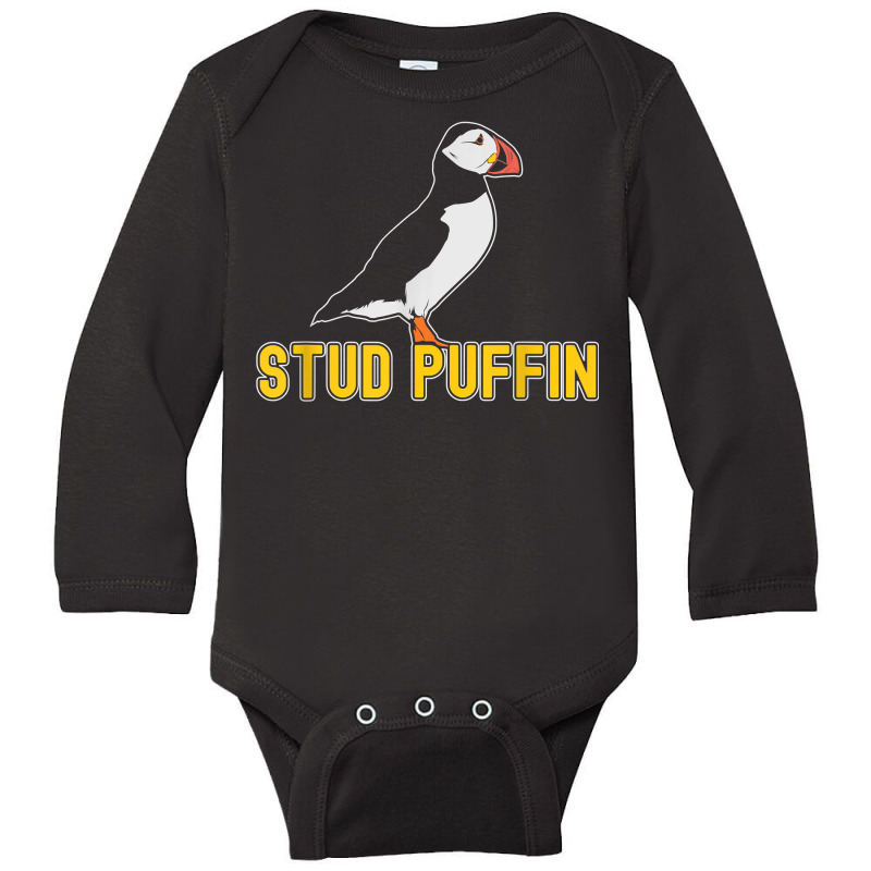 Stud Puffin Birthday Seabird Muffin Arctic Style Animals T Shirt Long Sleeve Baby Bodysuit by shoaibmolleda | Artistshot