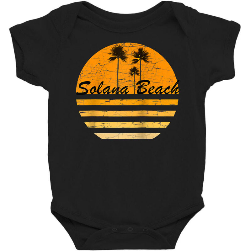 Solana Beach California Retro Tshirt 70's Throwback Surf Raglan Baseba Baby Bodysuit by michealamifflin | Artistshot