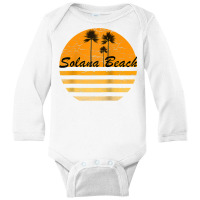 Solana Beach California Retro Tshirt 70's Throwback Surf Raglan Baseba Long Sleeve Baby Bodysuit | Artistshot