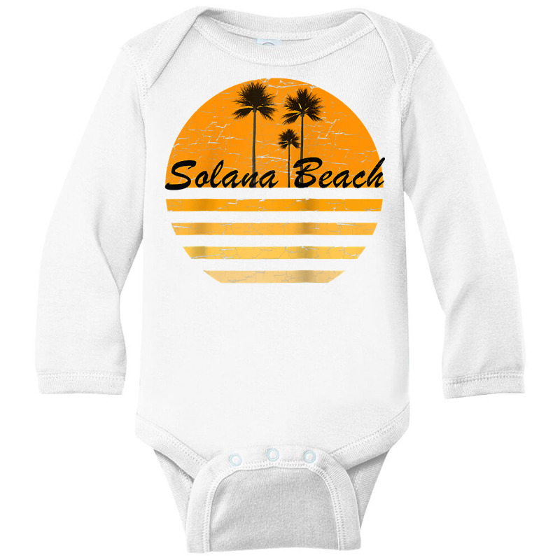 Solana Beach California Retro Tshirt 70's Throwback Surf Raglan Baseba Long Sleeve Baby Bodysuit by michealamifflin | Artistshot