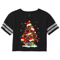 Football Christmas Tree Football Ball Santa Hat Funny Xmas Pajamas 282 Scorecard Crop Tee | Artistshot