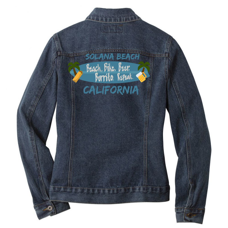 Solana Beach Hoodie San Diego California Men Women Surf Ladies Denim Jacket by michealamifflin | Artistshot