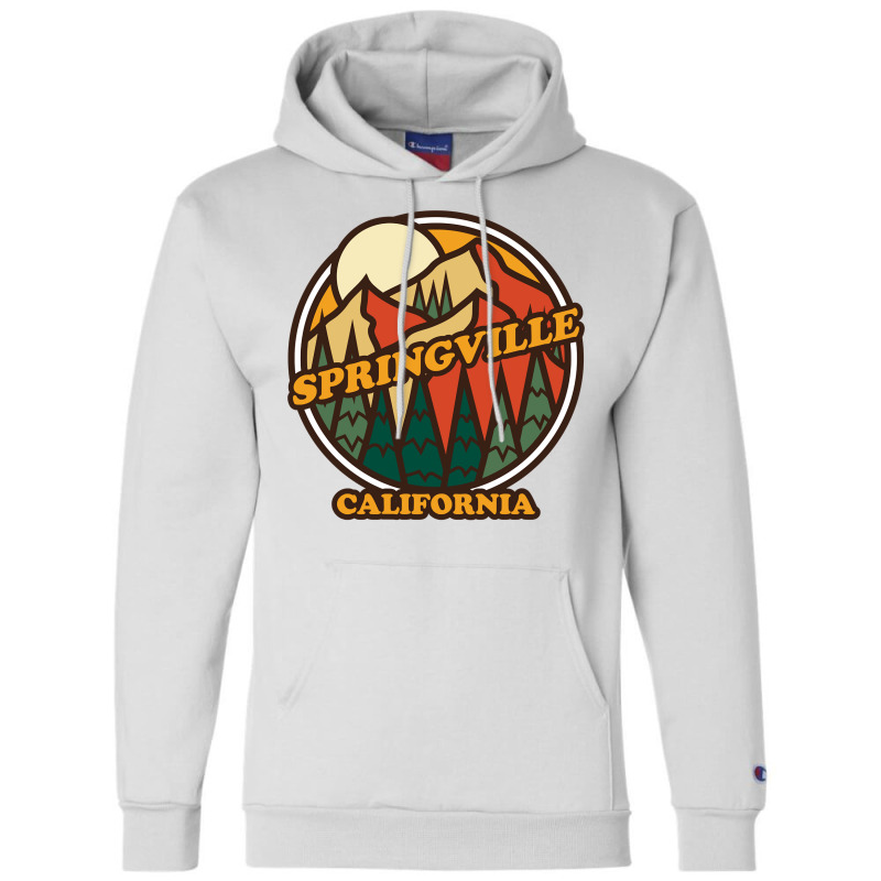 Vintage Springville, California Mountain Hiking Souvenir Pri Long Slee Champion Hoodie | Artistshot