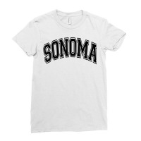 Sonoma California Varsity Style Text Gray With Black Print T Shirt Ladies Fitted T-shirt | Artistshot