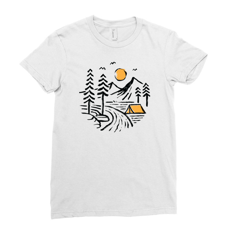 Camping For Light Ladies Fitted T-Shirt by Quilimo | Artistshot